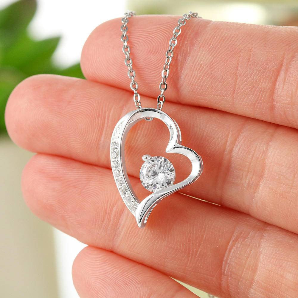 Gift For Fiancee Boyfriend To Girlfriend Forever Love NecklaceHeart Pendant Stainless Steel or 18k Gold - Forever Love Necklace Gift Idea For Woman