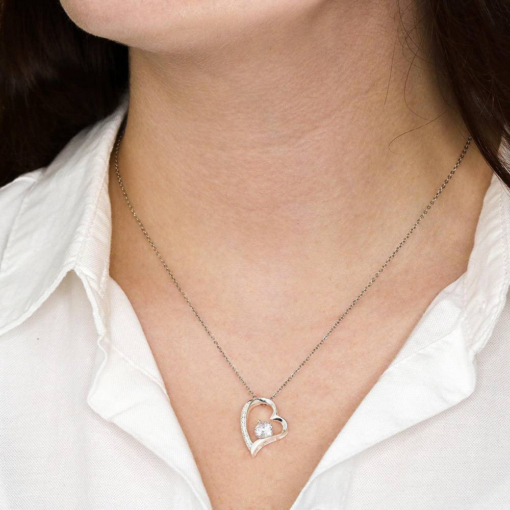 Gift For Fiancee Boyfriend To Girlfriend Forever Love NecklaceHeart Pendant Stainless Steel or 18k Gold - Forever Love Necklace Gift Idea For Woman