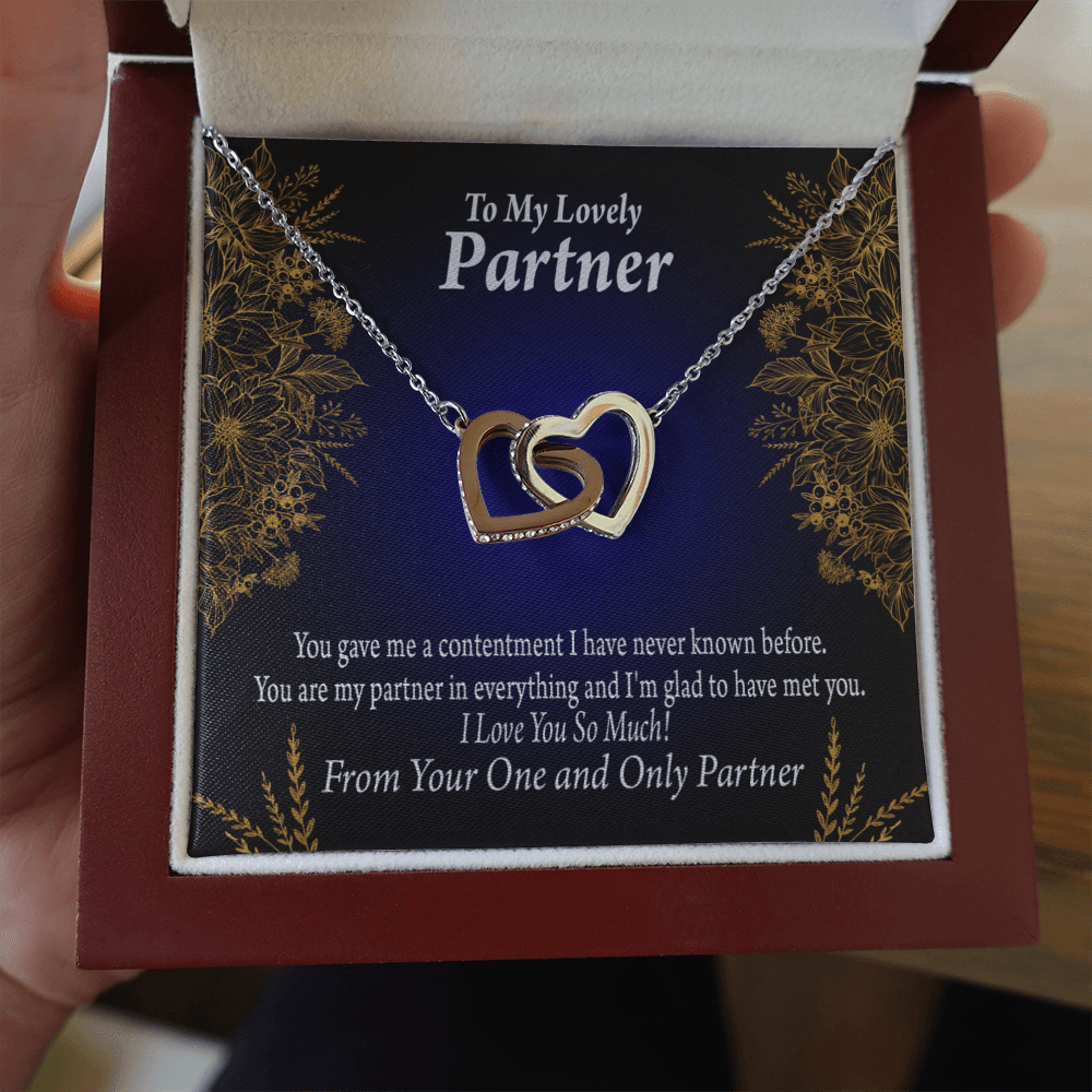 To My Partner In Everything Inseparable Pendant 18k Rose Gold Finish 16� Life Partner Keepsake Card - Interlocking Hearts Necklace