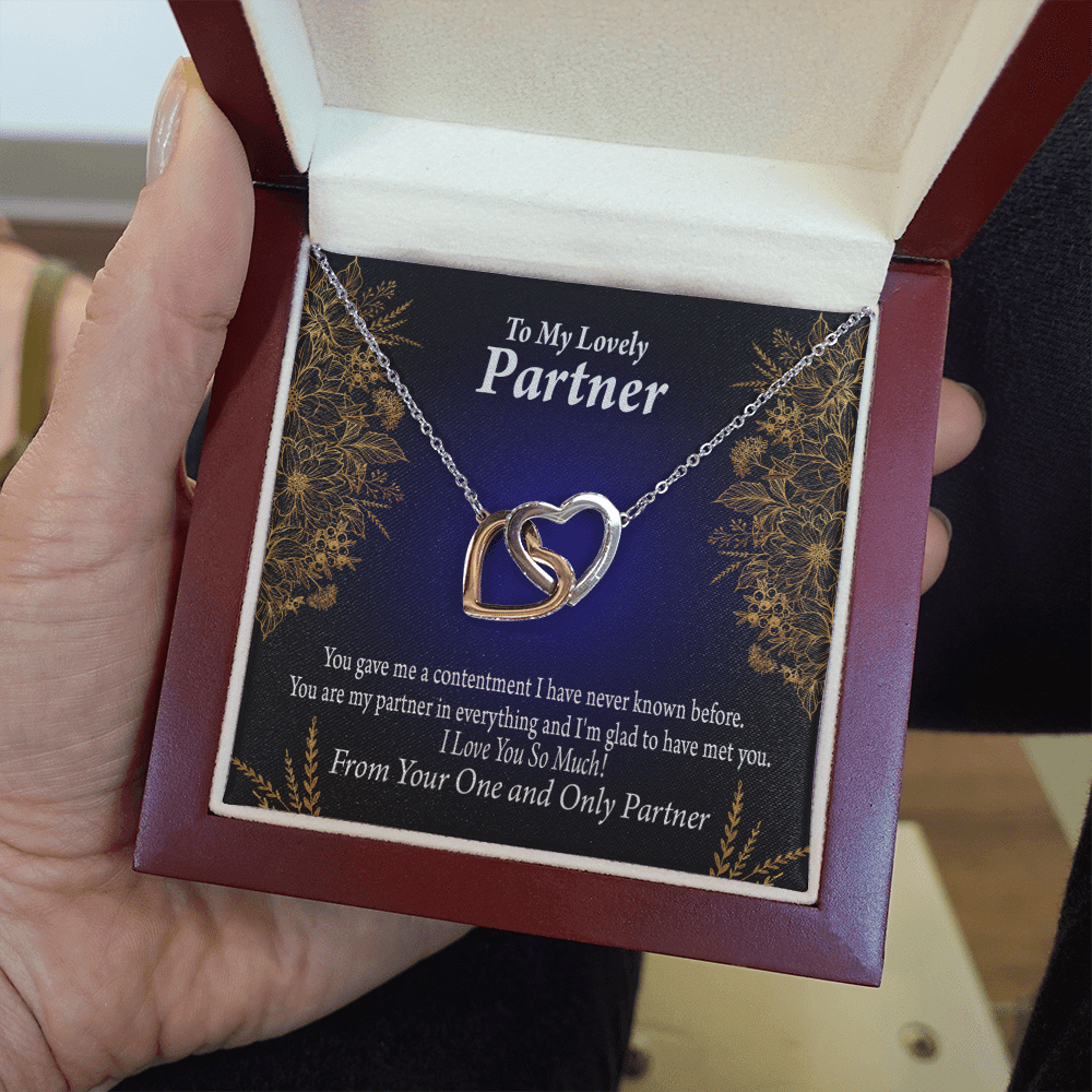 To My Partner In Everything Inseparable Pendant 18k Rose Gold Finish 16� Life Partner Keepsake Card - Interlocking Hearts Necklace