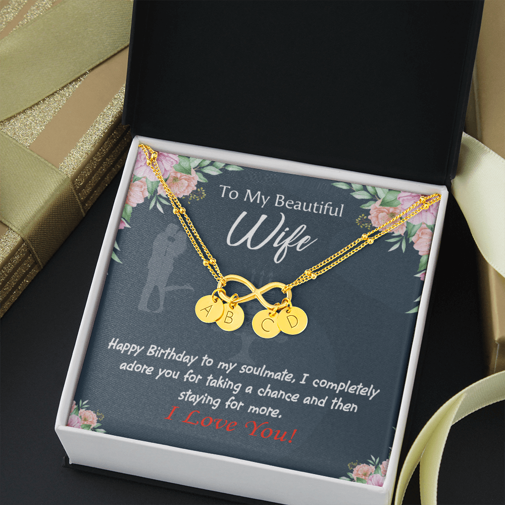 Wife I Completely Adore Infinity Bracelet With Initial Charms - Infinity Bracelet