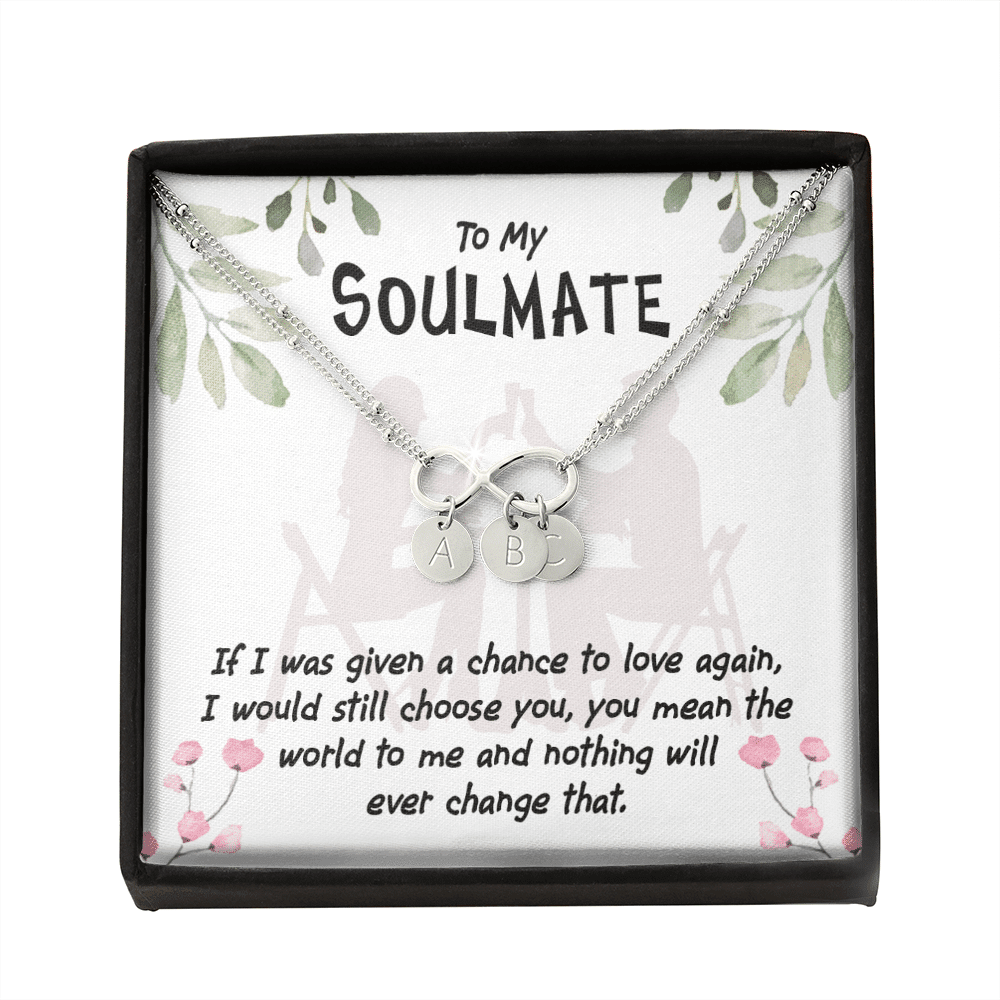 To My Girlfriend You Mean The World Infinity Bracelet With Initial Charms - Infinity Bracelet