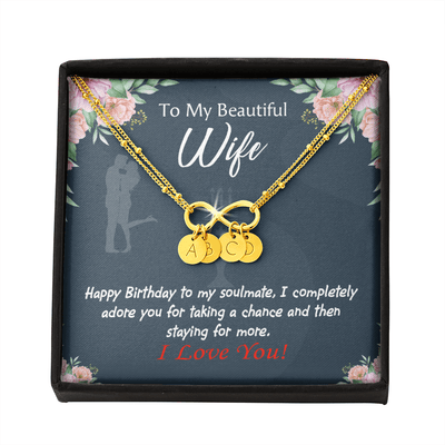 Wife I Completely Adore Infinity Bracelet With Initial Charms - Infinity Bracelet