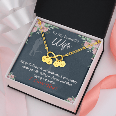 Wife I Completely Adore Infinity Bracelet With Initial Charms - Infinity Bracelet