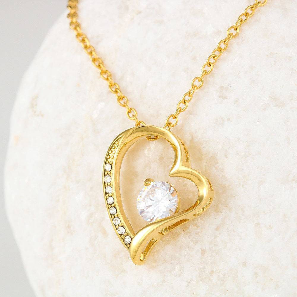 Gift For Fiancee Boyfriend To Girlfriend Forever Love NecklaceHeart Pendant Stainless Steel or 18k Gold - Forever Love Necklace Gift Idea For Woman