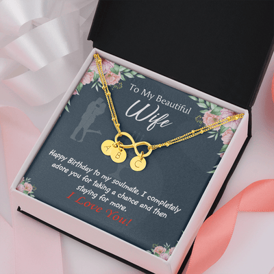 Wife I Completely Adore Infinity Bracelet With Initial Charms - Infinity Bracelet