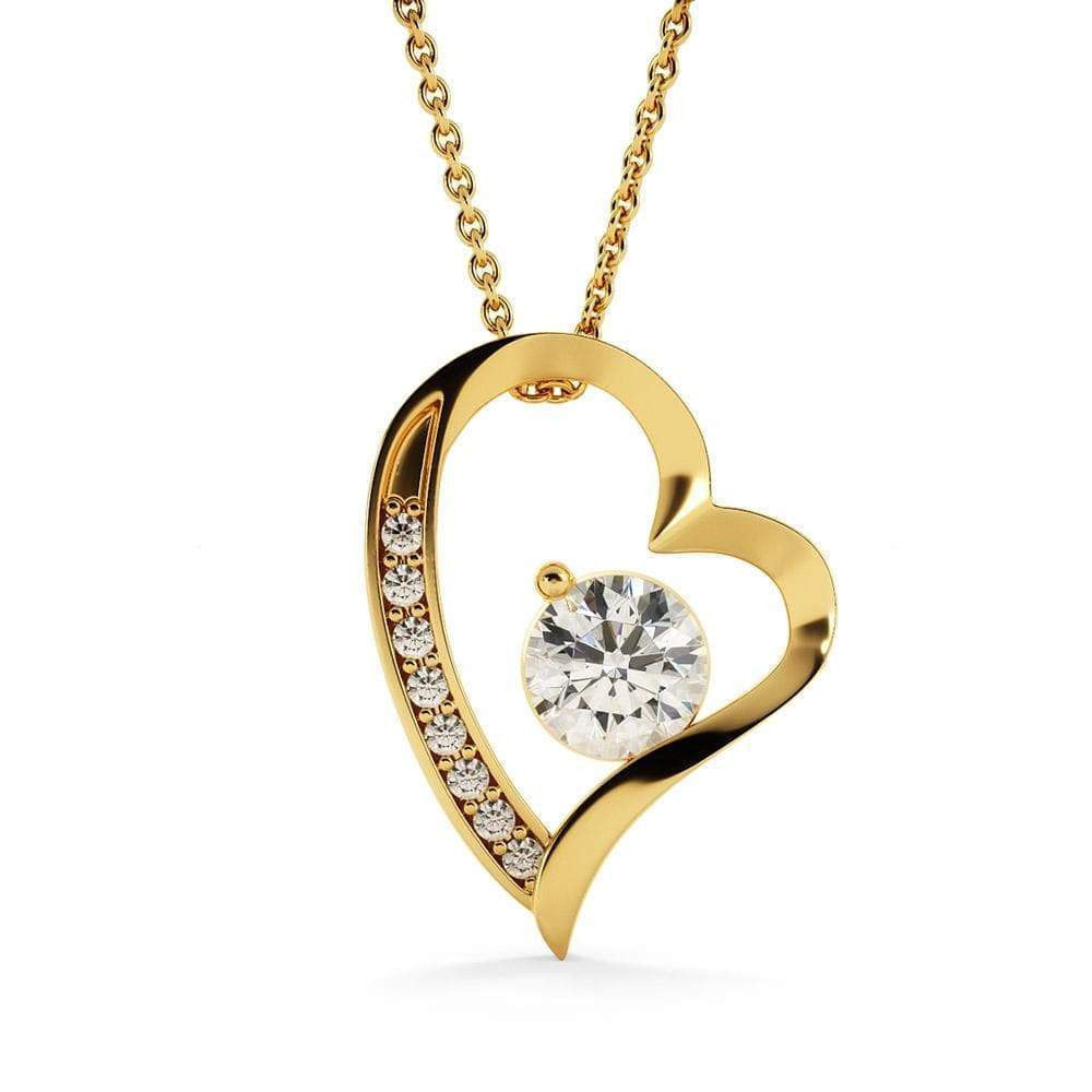 Gift For Fiancee Boyfriend To Girlfriend Forever Love NecklaceHeart Pendant Stainless Steel or 18k Gold - Forever Love Necklace Gift Idea For Woman