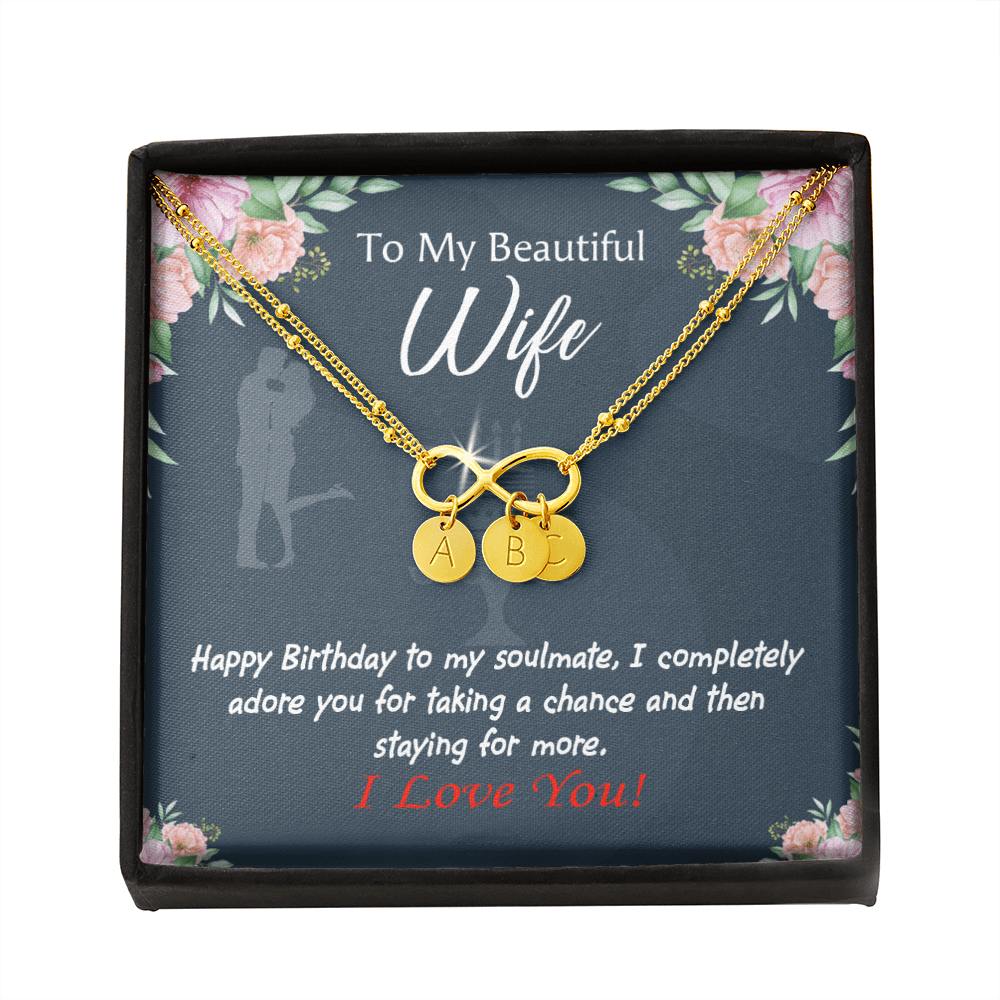 Wife I Completely Adore Infinity Bracelet With Initial Charms - Infinity Bracelet