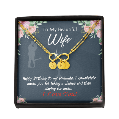 Wife I Completely Adore Infinity Bracelet With Initial Charms - Infinity Bracelet