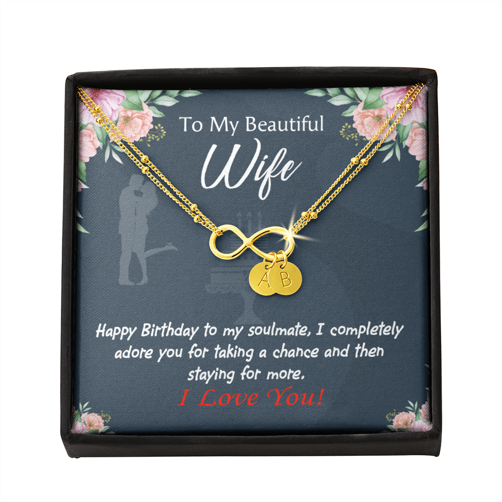 Wife I Completely Adore Infinity Bracelet With Initial Charms - Infinity Bracelet