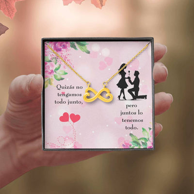 Juntos Lo Tenemos Todo Infinity Stainless Steel Pendant Spanish Message Card Wife Gift - Infinity Love Necklace