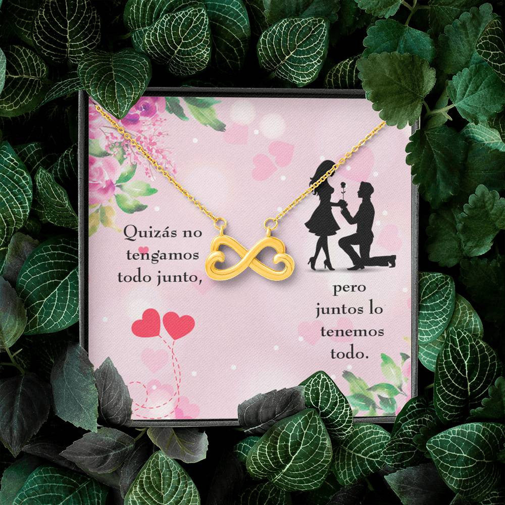 Juntos Lo Tenemos Todo Infinity Stainless Steel Pendant Spanish Message Card Wife Gift - Infinity Love Necklace