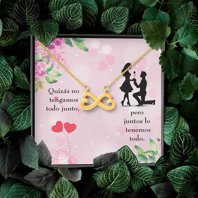 Juntos Lo Tenemos Todo Infinity Stainless Steel Pendant Spanish Message Card Wife Gift - Infinity Love Necklace