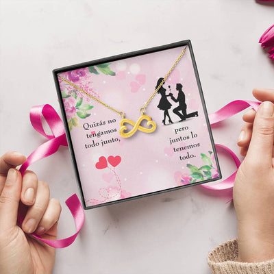 Juntos Lo Tenemos Todo Infinity Stainless Steel Pendant Spanish Message Card Wife Gift - Infinity Love Necklace