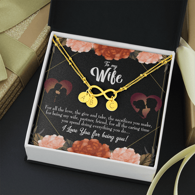 To My Wife Wife Partner Friend Infinity Bracelet With Initial Charms - Infinity Bracelet