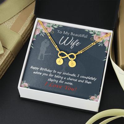 Wife I Completely Adore Infinity Bracelet With Initial Charms - Infinity Bracelet