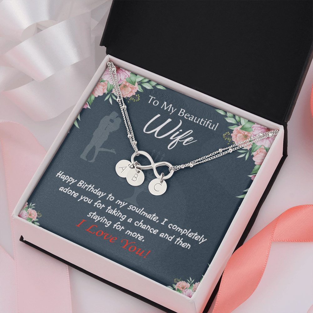 Wife I Completely Adore Infinity Bracelet With Initial Charms - Infinity Bracelet