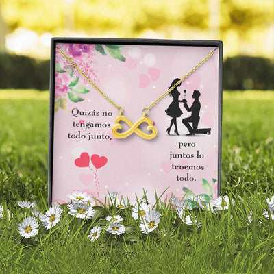 Juntos Lo Tenemos Todo Infinity Stainless Steel Pendant Spanish Message Card Wife Gift - Infinity Love Necklace