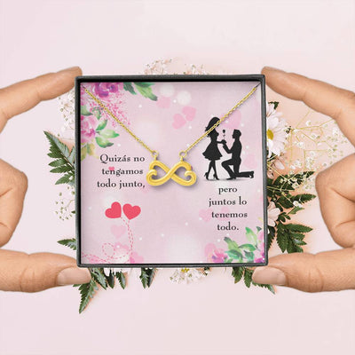Juntos Lo Tenemos Todo Infinity Stainless Steel Pendant Spanish Message Card Wife Gift - Infinity Love Necklace