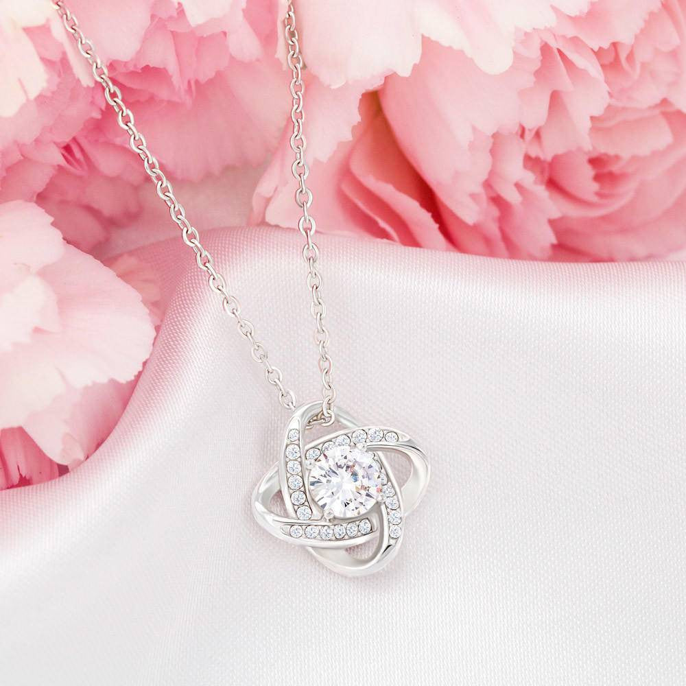 To My Wife Heart And Soul Wife Infinity Knot Necklace Keepsake Message Card Stainless Steel Cz Pendant - Luxury Love Knot Necklace Meanful Gift Idea For Her/Him