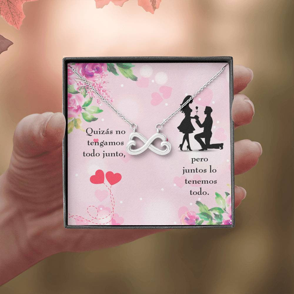 Juntos Lo Tenemos Todo Infinity Stainless Steel Pendant Spanish Message Card Wife Gift - Infinity Love Necklace