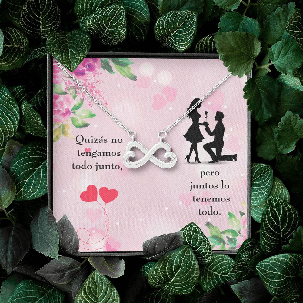 Juntos Lo Tenemos Todo Infinity Stainless Steel Pendant Spanish Message Card Wife Gift - Infinity Love Necklace