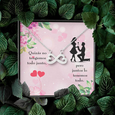 Juntos Lo Tenemos Todo Infinity Stainless Steel Pendant Spanish Message Card Wife Gift - Infinity Love Necklace