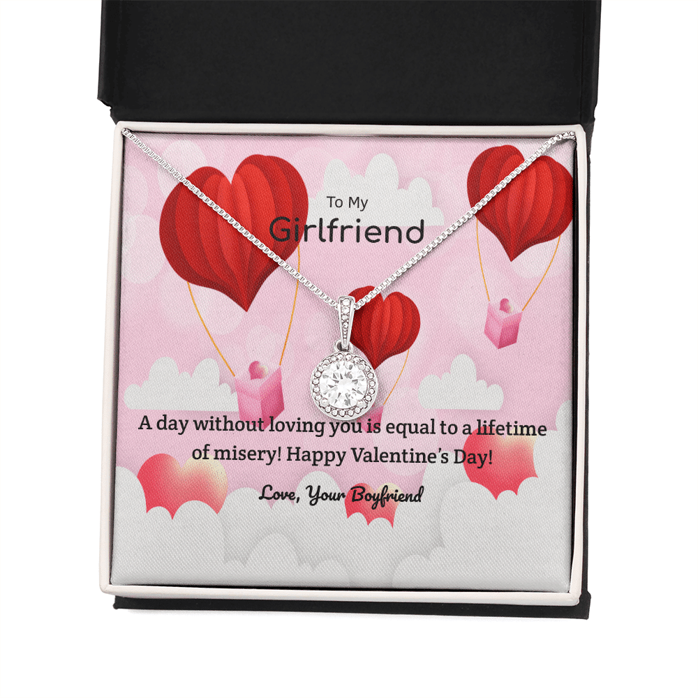 To My Girlfriend Valentines Gift A Day Without Loving You Hot Air Balloon Eternal Union Necklace - Eternal Hope