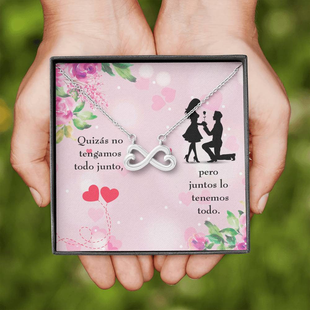 Juntos Lo Tenemos Todo Infinity Stainless Steel Pendant Spanish Message Card Wife Gift - Infinity Love Necklace