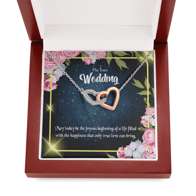 Wife Gift For Wife Birthday On Your Wedding Inseparable Love Pendant 18k Rose Gold Finish 16� - Interlocking Hearts Necklace
