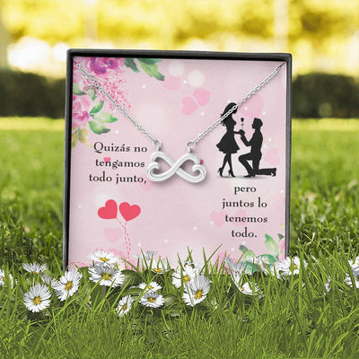 Juntos Lo Tenemos Todo Infinity Stainless Steel Pendant Spanish Message Card Wife Gift - Infinity Love Necklace
