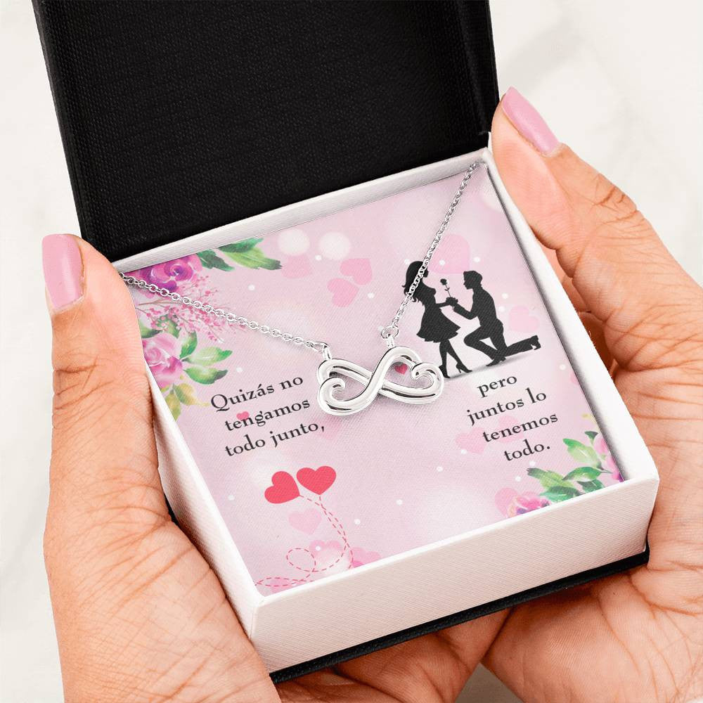 Juntos Lo Tenemos Todo Infinity Stainless Steel Pendant Spanish Message Card Wife Gift - Infinity Love Necklace