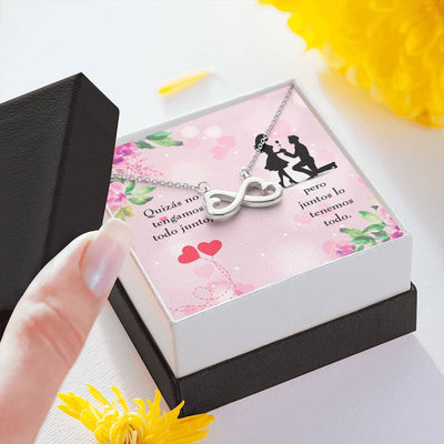 Juntos Lo Tenemos Todo Infinity Stainless Steel Pendant Spanish Message Card Wife Gift - Infinity Love Necklace