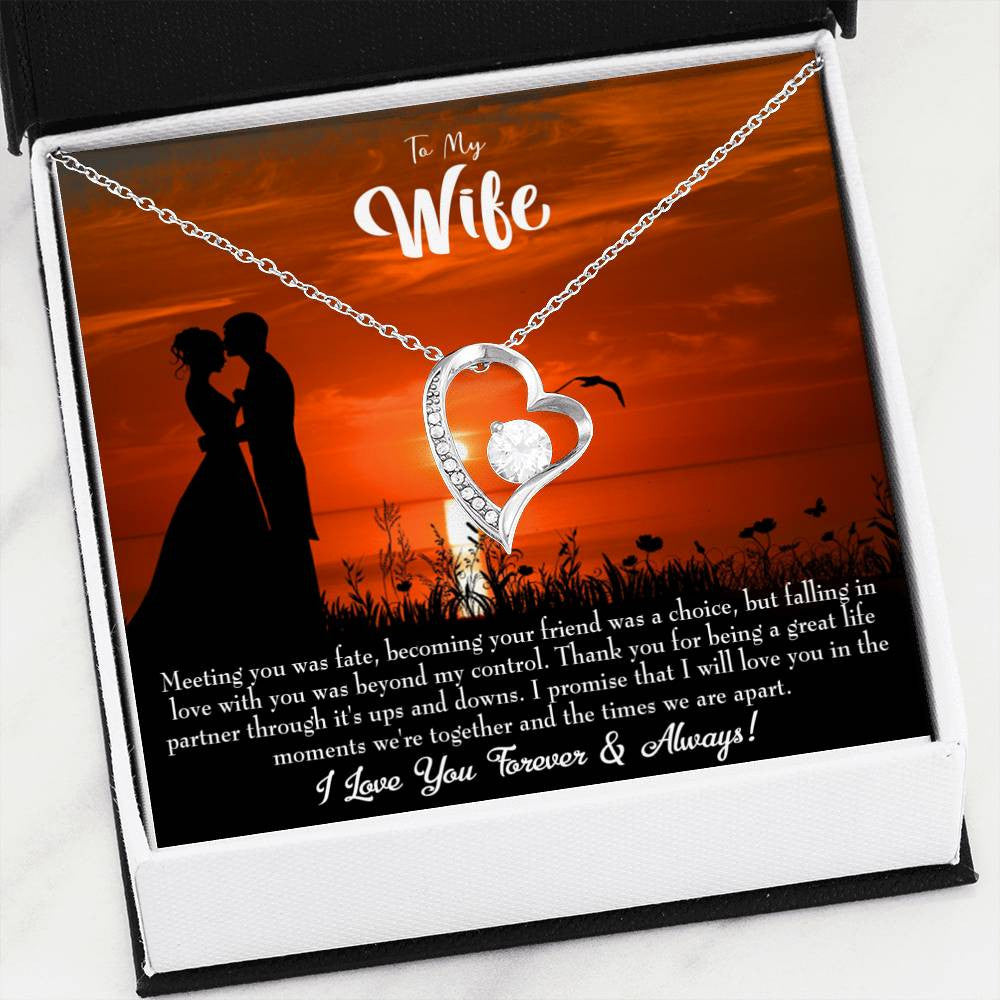 Gift For Wife Always And Forever Forever Love NecklaceHeart Pendant Stainless Steel or 18k Gold - Forever Love Necklace Gift Idea For Woman