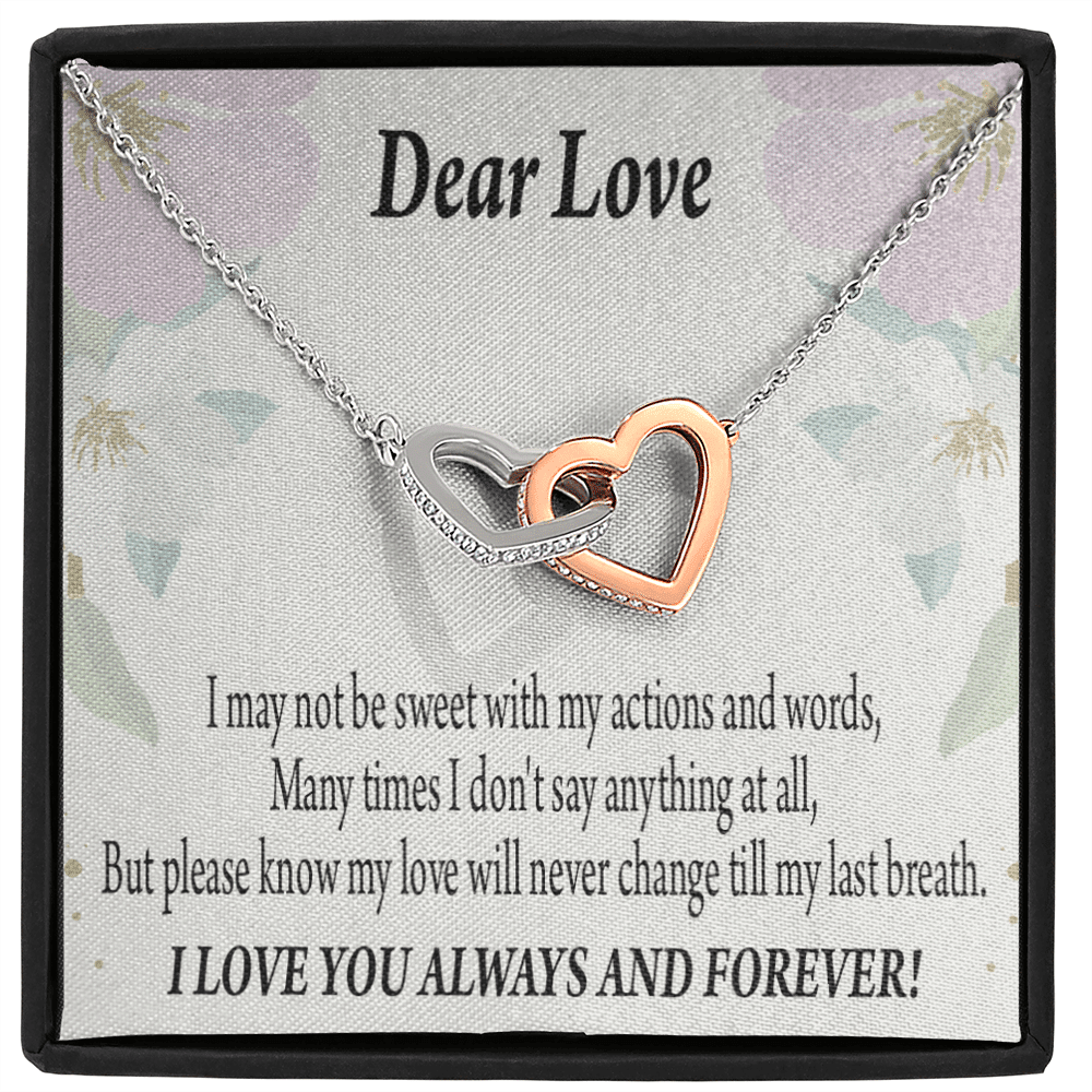 Wife Girlfriend Necklace Forever In Thoughts Inseparable Necklace Pendant 18k Rose Gold Finish 16� - Interlocking Hearts Necklace