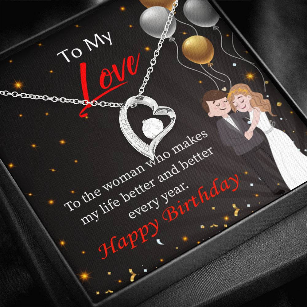 You Make Me Better Wife Gift Forever Love NecklaceHeart Pendant Stainless Steel or 18k Gold Wife Birthday Gift - Forever Love Necklace Gift Idea For Woman