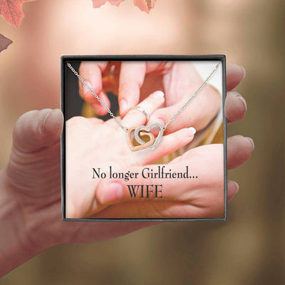 Future Wife Fiance Gift No Longer Girlfriend Inseparable Love Pendant 18k Rose Gold Finish 16� Engagement Wedding Gift - Interlocking Hearts Necklace