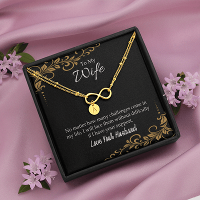 To My Wife No Matter How Many Challenges Infinity Bracelet With Initial Charms - Infinity Bracelet