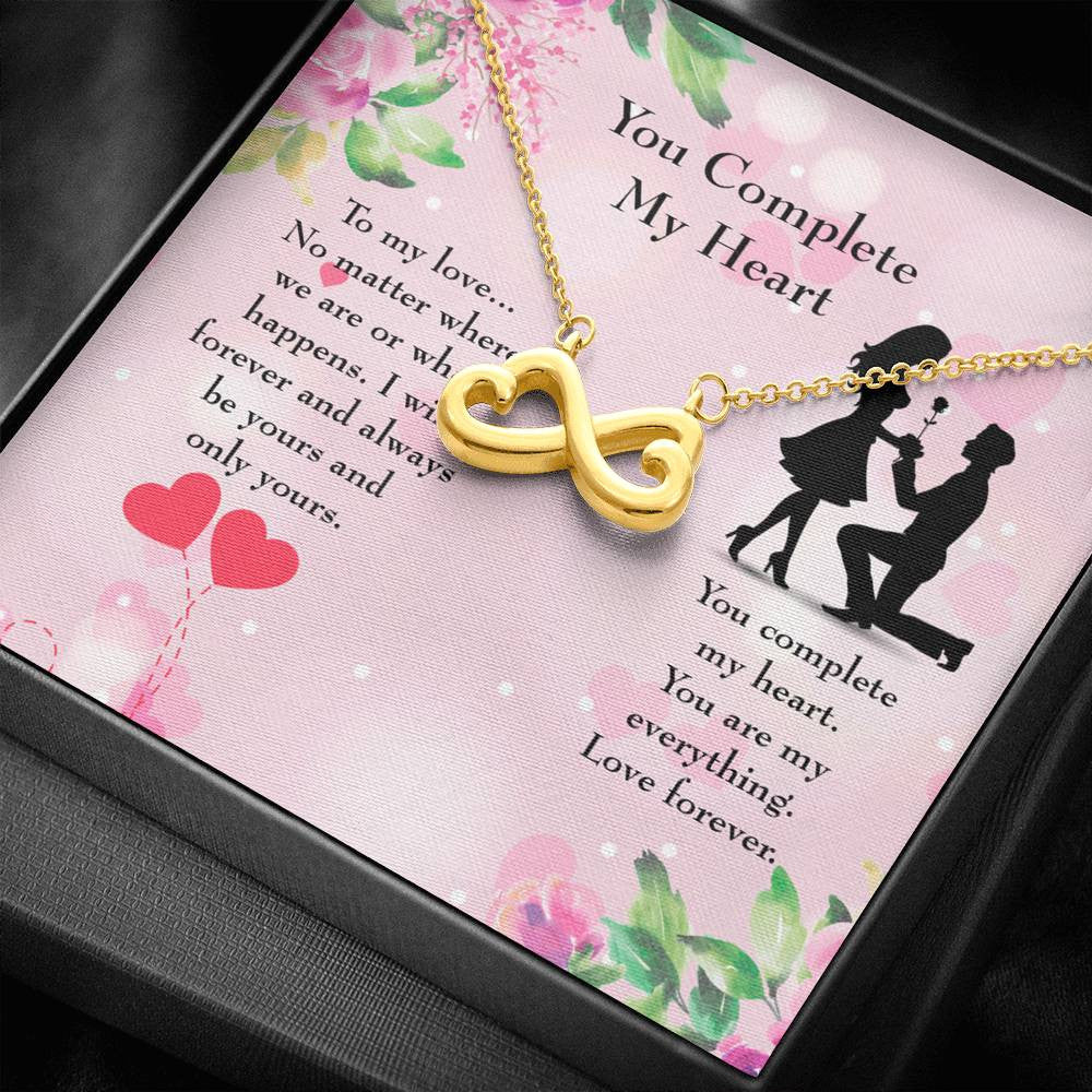 You Complete My Heart Necklace Gift Infinity Stainless Steel Pendant Wife Gift - Infinity Love Necklace