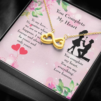 You Complete My Heart Necklace Gift Infinity Stainless Steel Pendant Wife Gift - Infinity Love Necklace