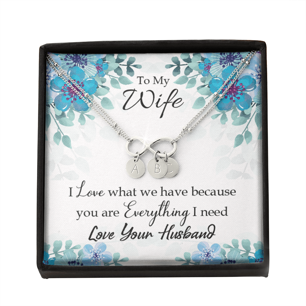 To My Wife When You Love Infinity Bracelet With Initial Charms - Infinity Bracelet