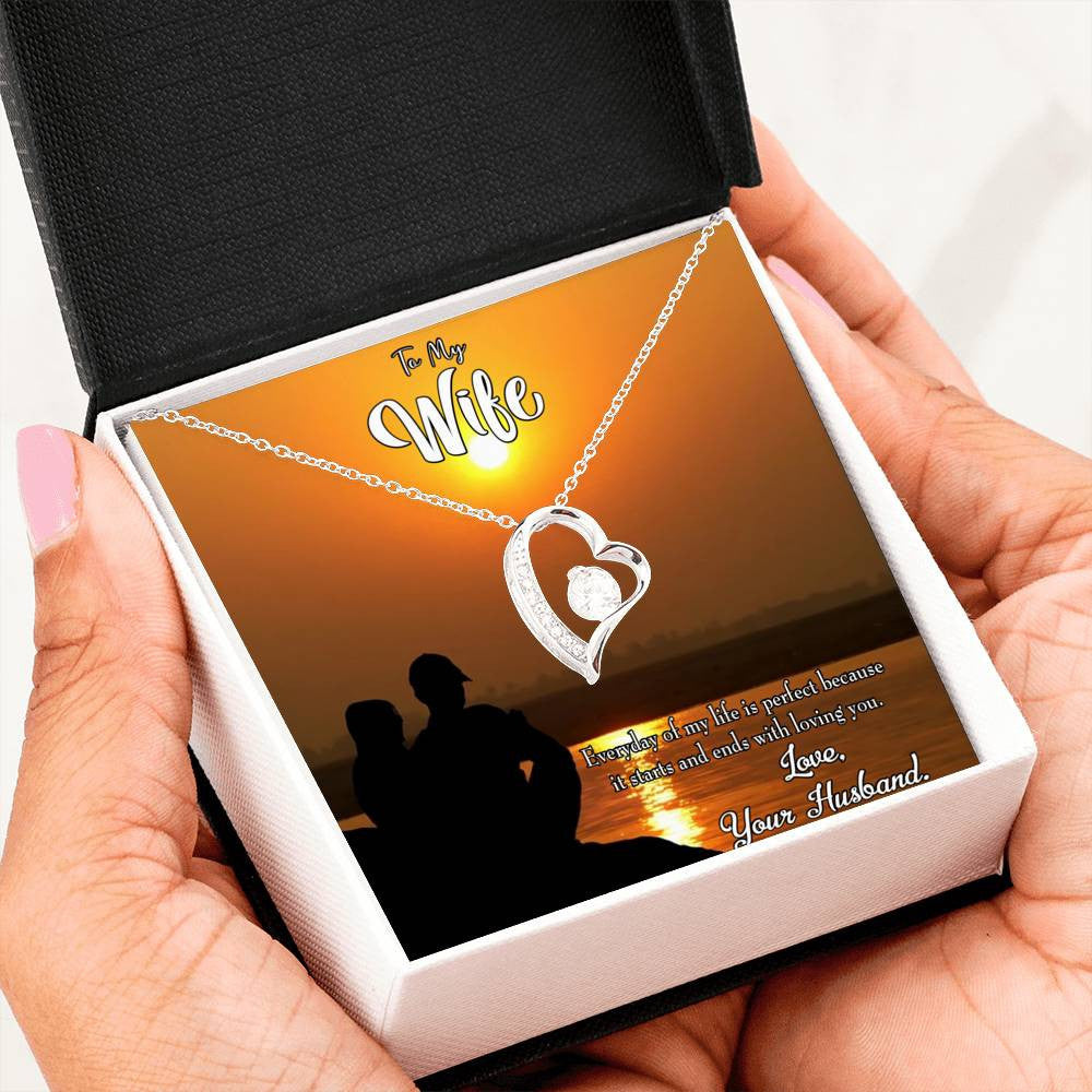 Gift For Wife Life Is Perfect Forever Love NecklaceHeart Pendant Stainless Steel or 18k Gold - Forever Love Necklace Gift Idea For Woman