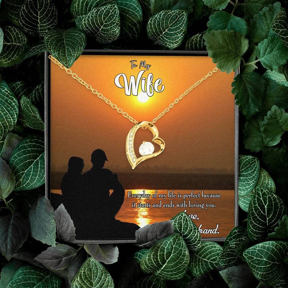Gift For Wife Life Is Perfect Forever Love NecklaceHeart Pendant Stainless Steel or 18k Gold - Forever Love Necklace Gift Idea For Woman