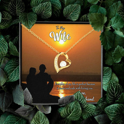 Gift For Wife Life Is Perfect Forever Love NecklaceHeart Pendant Stainless Steel or 18k Gold - Forever Love Necklace Gift Idea For Woman