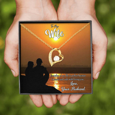 Gift For Wife Life Is Perfect Forever Love NecklaceHeart Pendant Stainless Steel or 18k Gold - Forever Love Necklace Gift Idea For Woman
