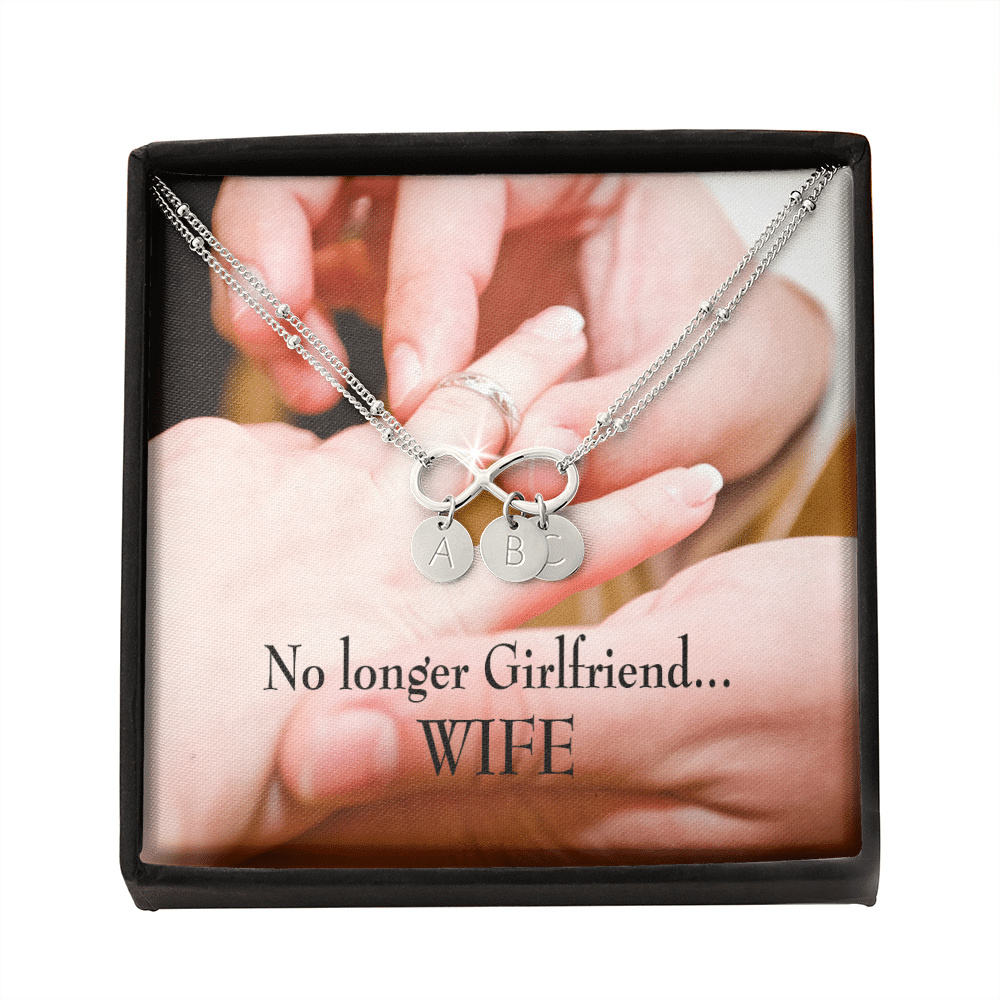 To My Future Wife No Longer Girlfriend Infinity Bracelet With Initial Charms - Infinity Bracelet
