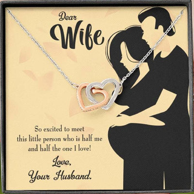 Wife Gift For Wife Birthday Expecting Baby Gift Inseparable Love Pendant 18k Rose Gold Finish 16� - Interlocking Hearts Necklace