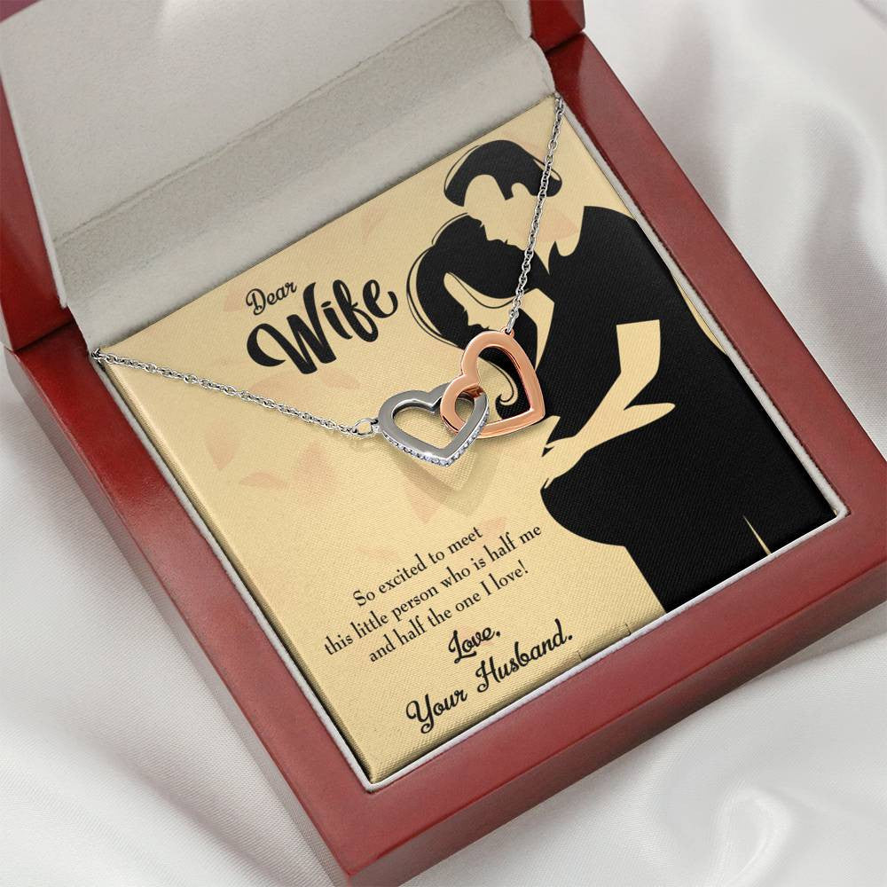 Wife Gift For Wife Birthday Expecting Baby Gift Inseparable Love Pendant 18k Rose Gold Finish 16� - Interlocking Hearts Necklace
