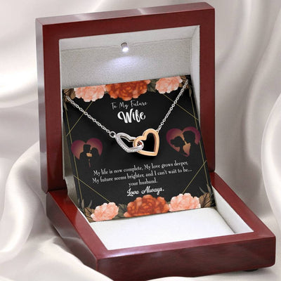 Wife Gift For Wife Birthday To My Future Wife Inseparable Love Pendant 18k Rose Gold Finish 16� - Interlocking Hearts Necklace
