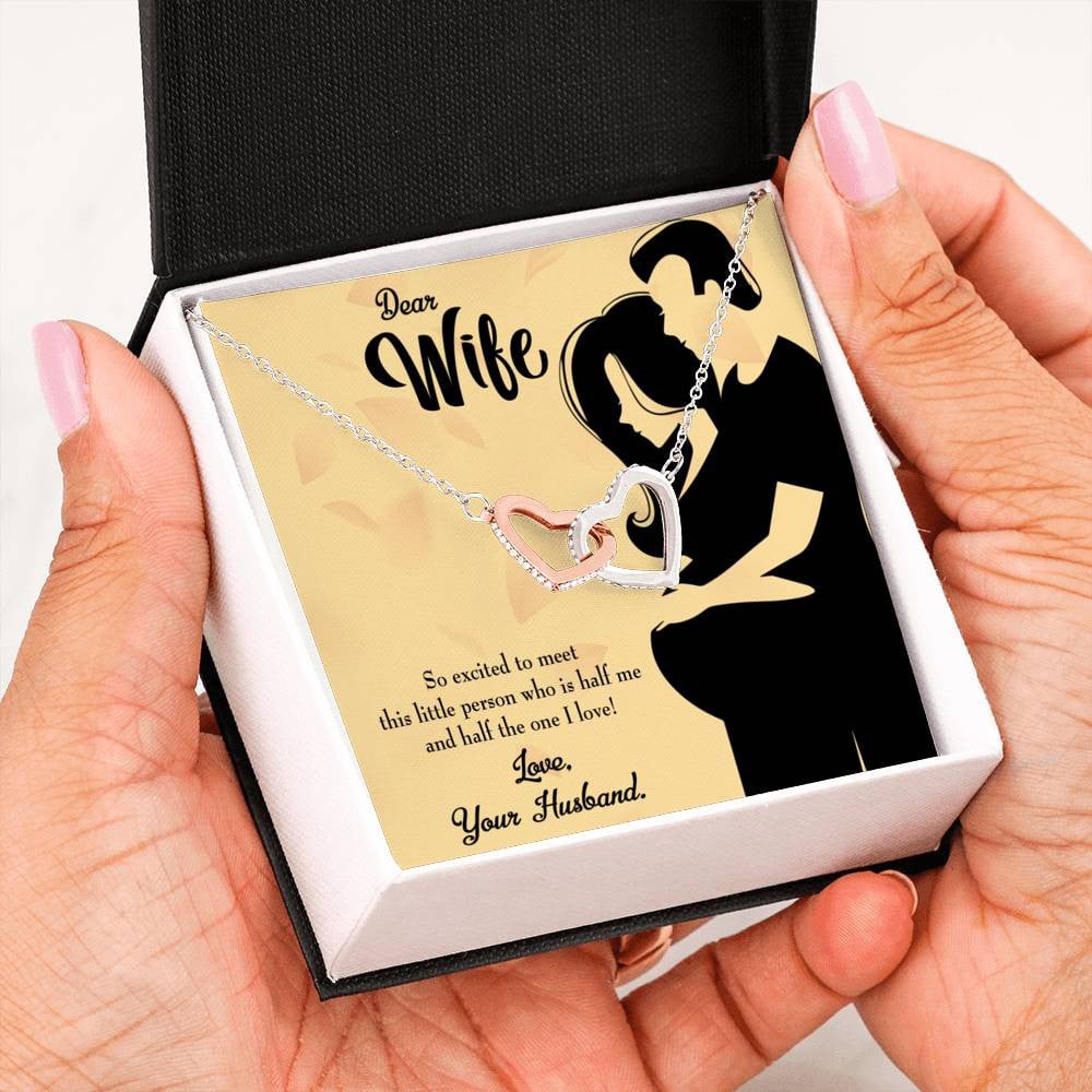 Wife Gift For Wife Birthday Expecting Baby Gift Inseparable Love Pendant 18k Rose Gold Finish 16� - Interlocking Hearts Necklace